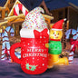 5FT Inflatable Gingerbread Men Christmas Decoration Blow Up Elf with Ice Cream Merry Christmas Printed Decor for Holiday, Party, Winter Festive Ornaments Indoors Outdoors Lawn, Yard, Garden