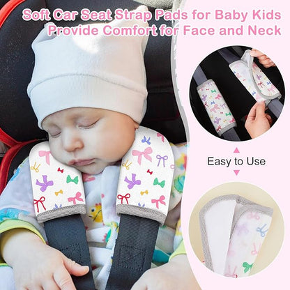 Seat Belt Cover Pad for Baby, Soft Seatbelt Cushion Covers for Kids 2Pcs Car Seat Strap Shoulder Pads for All Car Seats, Stroller, High Chair