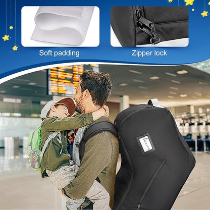 YOREPEK Padded Car Seat Travel Bag Backpack Compatible with All Nuna Pipa Car Seat and Base, Infant Car Seat Bags for Air Travel with Shoulder Straps, Carseat Cover with Side Pocket, Protective Feet