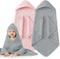 Hooded Baby Bath Towels for Newborn, 2 Pack - 6-Layer 100% Muslin Cotton, Soft Absorbent Baby Towels with Hood for Babies, Infants & Toddlers, Large 32x32 Inch Unisex Newborn Baby Bath Essentials