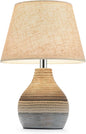 10" H Small Rechargeable Cordless Ceramic Table Lamp with Remote, RGB & Warm White Light, Timer & Dimmer, Battery Table Lamp with Linen Shade for Patio, Bedroom, Living Room, Dining Table