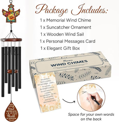 FLAGWIX Sympathy Gifts for Loss of Loved One - Christmas Memorial Wind Chimes for Outside 32 in - Large Outdoor Wind Chimes, Bereavement Gift Ideas, Condolence Memorial Gifts for Loss of Mom Dad
