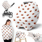 Sweet Jojo Designs Brown White Football Boy Infant Baby Car Seat Cover Nursing Breastfeeding High Chair Shopping Cart Stroller Carseat Canopy Carrier Multipurpose Use for Sports Themed Collection