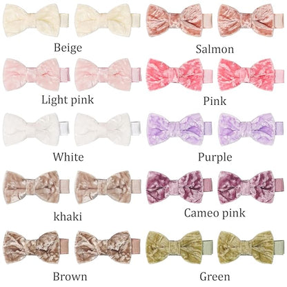 CÉLLOT Baby Bows Velvet Hair Bows with Fully Lined Hair Clips Hair Accessories for Baby Girls Infants and Toddlers