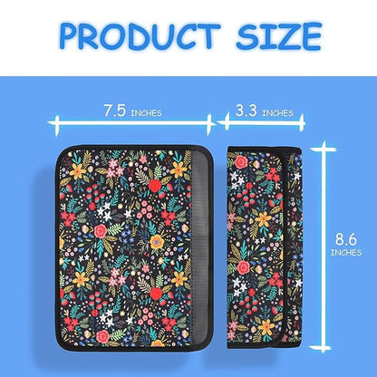 YR Seat Belt Cover for Kids, Soft Comfort Seat Belt Cushion for Children, Cute Cartoon Pattern Car Seat Belt Pads Cover for Girls and Boys, 1 Pack (Garden Picnic)