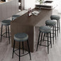 Counter Height Bar Stools, 26" H Backless Bar Stools Set of 6, Upholstered Faux Leather Kitchen Counter Stools, Mid Century Modern, Kitchen Island Home Bar, Pub, Black Blue
