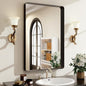 30"x22" Black Bathroom Mirror - Modern Mirror for Wall with Rounded Corners，Bathroom Mirrors for Vanity, Aluminum Alloy Framed Mirror Portrait or Landscape Hang, Rectangle Mirrors for Bedroom
