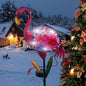 Solar Flamingo Garden Decor - Solar Pathway Lights & Stakes, Glass & Metal, Waterproof for Patio, Lawn, Courtyard