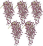 DILATATA Fake Hanging Plants Artificial Hanging Plants 22" Faux Wandering Jew Hanging Leaves Plant for Wall Shelf Home Indoor Outdoor Decor - 5 Pack