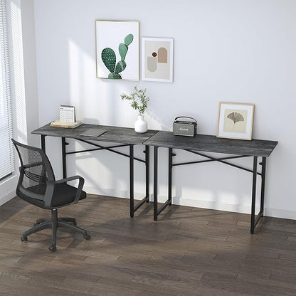 Folding Computer Desk 47 inch Writing Gaming Computer Camping Table, No Assembly Required Home Office Desk, Grey
