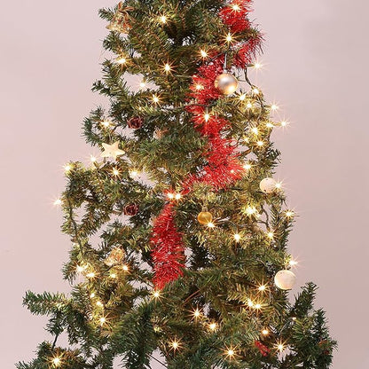 TIGOMOOV 21ft White Christmas String Lights Indoor，Warm White 100 Count String Lights Plug in, Mini Xmas Lights Outdoor Clear White Christmas Tree Lights- String White Lights for Bedroom