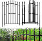 10 Panels No Dig Decorative Garden Fence with Gate - 32in H x 22.5ft L, Reinforced Square Tube Rustproof Tall Animal Barrier for Dogs & Rabbits, Outdoor Yard Border Fencing