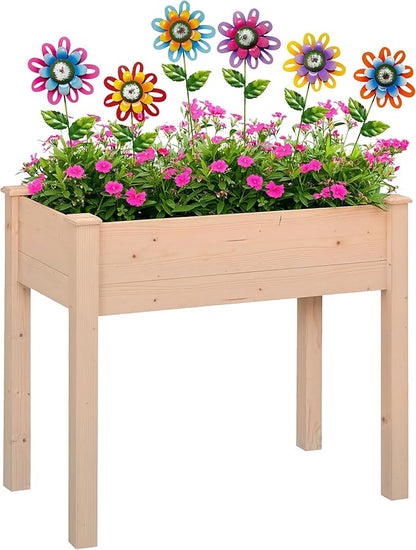 Metal Garden Flower Stakes, Outdoor Yard Art Decorations, 16.5 inch Height, Set of 6 Colorful Daisies (Yard Garden Decor)