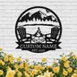 Personalized Camping Sign, Custom Signs Outdoor Metal, Family Name Signs, Camper Cabin Decor, Metal Wall Art, Mountain Campfire Porch Sign, Personalized Camping Housewarming Gifts