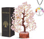 YATSKIA Rose Quartz Tree - Quartz Crystal Tree for Positive Energy - Birthday Gifts for Women - Feng Shui Decor - Gemstone Home Decor - Pink Desk Accessories