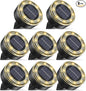 vighep Mini Outdoor Solar Lights，8 Pack Solar Garden Light for Outside IP65 Waterproof, 8 LED Disc Landscape Lighting for Garden Yard Driveway Walkway Poolside Deck Lawn Patio，Warm White