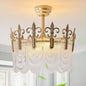 Gold Crystal Fandelier Ceiling Fan with Light,20" Gold French Chandelier Ceiling Fans with Lights Remote Control, Morden Mid-Century Caged with 6 Speeds for Bedroom, Nursery, Living Room