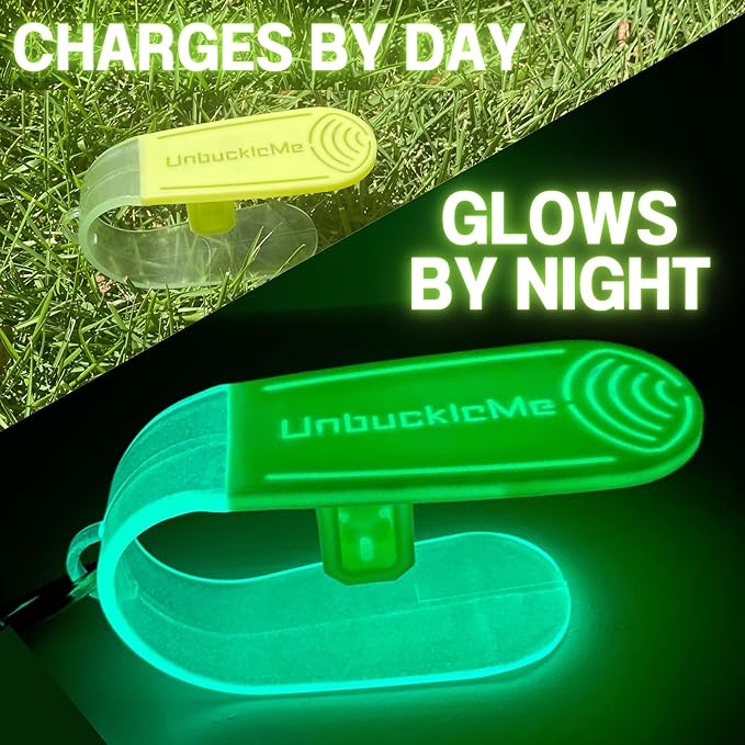 UnbuckleMe Car Seat Buckle Release Tool - New 2024 Glow in the Dark - Easy Opener Aid for Arthritis, Long Nails, Older Kids - Button pusher for infant, toddler car seats - As Seen on Shark Tank (2 Pk)