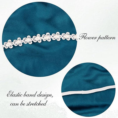 Adjustable Baptism Headband for Girl, White 15.75 inch Lace Baby Headband Baptism Hair Accessories for Girls, White Newborn Bow Flower Christening Hairband with Pearl for Toddlers Baptism