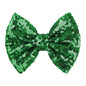 Hair Clip - 5 inches St.Patrick's Day Sequins Large Bow with Alligator Clip - Green - Hair Accessories for Women Teens Babies Toddlers