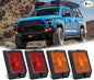 Nilight Side Marker Light 4PCS Square 3LED Red Amber Front Rear Clearance Indicator Lights Reflective Lens Surface Mounted Waterproof for 12V Truck Trailer RV Boat