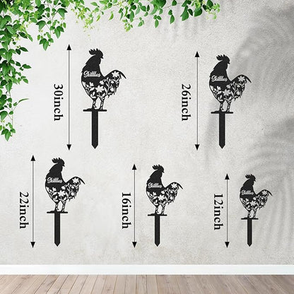 Personalized Metal Chicken Coop Sign, Custom Name Chicken Coop Signs for Outside, Decorative Garden Stakes, Metal Yard Art, Backyard Farmhouse Decor, Chicken Gifts for Women Man Color05