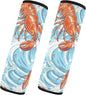 CHIFIGNO Orange Lobster Blue Sea Waves Seat Belt Covers 2 Pack Shoulder Seatbelt Pads Cute Car Seat Shoulder Protector for Adults Kids Women Men