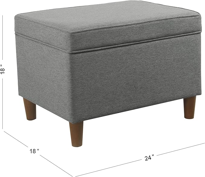Home Decor | Dinah Collection Modern Storage Ottoman | Ottoman with Storage for Living Room & Bedroom (Grey)