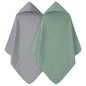 Baby Bath Towels, 100% Muslin Cotton Hooded Baby Towels for Newborn, 2 Pack Baby Towels with Hood for Infant Toddler and Kids, Large 32x32Inch, Soft and Absorbent