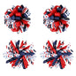4th of July Korker Hair Bow Clips Girls Patriotic Curly Corker Cheer Pompom Loopy Bow Alligator Barrettes Red White Blue Stars Stripes Ribbon Accessories Kids Xmas Gift