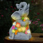RICHIE Womens Gift Solar Statues for Garden Decor, Outdoor Elephant Sculptures for Clearance Lights for Outside Lawn Ornaments Birthday Gifts for Mom Grandma Women- Chrismtas Gifts for Mom Grandma
