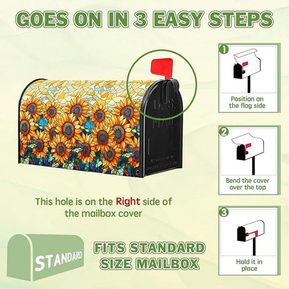 Sunflower Mailbox Covers Magnetic Standard Size Summer Mailbox Cover Fall Vintage Floral Mail Box Covers 21x18 inch Autumn Beautiful Flower Post Letter Box Wraps for Outdoor Garden Decor