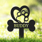 Personalized Custom Dog Memorial Sign, Outdoor Grave Marker with Dog Paw, Heart & Claw Design, Pet Sympathy Gift