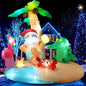 7.2FT Christmas Inflatables, Blow Up Inflatable Christmas Outdoor Decorations, Hawaiian Santa Island with LED Lights & Air Blower for Xmas Navidad Yard, Lawn Holiday Décor (7.2 x 6.6 x 5.5FT)