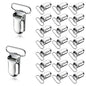 25 PCS 1" Suspender Clips Metal Pacifier Clip Holder for Pacifiers DIY Baby Girl Toy Bibs Garter Making Supplies (Silver, Bulk)