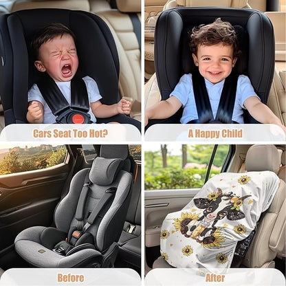 XYZCANDO Cow Print Insulated Car Seat Cover for Baby Cute Baby Car Seat Shade Cover Dustproof Car Seat Sun Cover for Baby Easy to Install Car Seat Covers for Babies Girl Gift for Wife