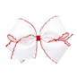 Wee Ones Girls' Classic Grosgrain Moonstitch Edge Hair Bow, No-Slip Hair Clip, Handmade, White with Red, King