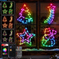 4 Pack Smart Christmas Window Lights, Window Silhouette Lights, Christmas Decorations Indoor,Custom & Preset Modes,APP Control Snowman, Meteor, Christmas Tree, Star for Door Glass