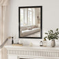 Axeman 30x40 Rectangular Wall Mirror, Decorative Bathroom Mirror, Traditional Vintage Wall Mounted Mirror with Beaded Frame for Accent Living Room Vanity Bedroom Entryway, Black