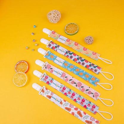 babygoal Fruit Pacifier Clips, 6 Pack Binky Paci Holder Leashes Fits for Most Baby Pacifiers and Binkies
