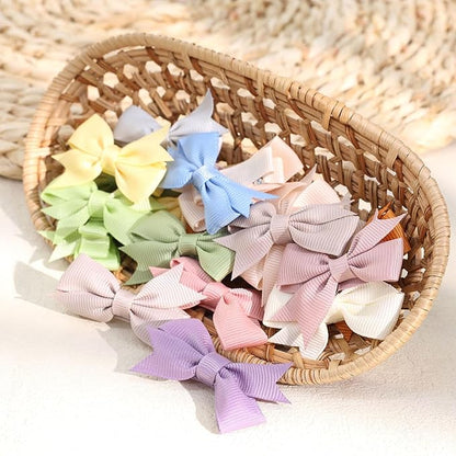 24PCS 2inch Hair Clips, Oaoleer Girls' Fully Lined Tiny Bows Alligator Clips for Infants Toddlers (12 Colors, Style D)