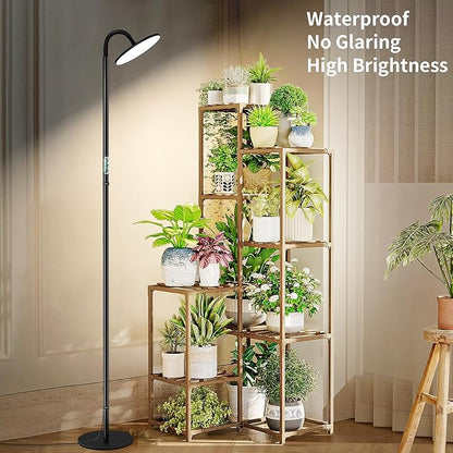 chiphy Grow Lights, 60W Full Spectrum Tall Plant Light for Indoor Plants, 10 Dimmable Brightness, Height Adjustable, Ideal for Large Tall Plants