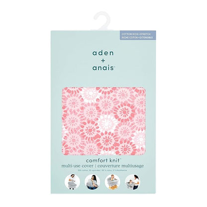 aden + anais Comfort Knit 6-in-1 Super Soft Cotton with Spandex Multi-Use Cover for Car Seat, Nursing, Cart, Baby Swing, High Chair, Infinity Scarf, Sunburst