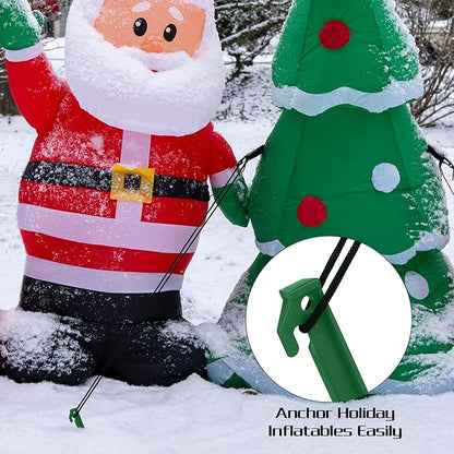 Aodaer 16 Pieces Plastic Inflatable Stakes 8.8 Inch Christmas Halloween Yard Stakes Heavy Duty Anchor Replacement Inflatable Accessories for Garden Outdoor Inflatable Decorations, Green
