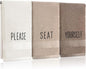 3 Pcs Decorative Hand Towels for Bathroom and Kitchen Rustic Embroidered 100%
