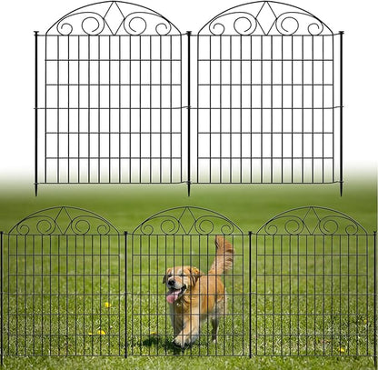 SUNLAX 10 Panels Garden Fence 24ft(L) x 32in(H) Fencing Tall for Yard Dog Pet Fence No Dig Temporary Fence Barrier for Outdoor Patio with Gate