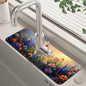 Kitchen Sink Splash Guard Faucet Mat Super Absorbent Fast Drying Mat Guard