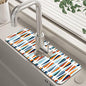 Mid-Century Drop Shapes Kitchen Sink Splash Guard Mat Absorbent Fast Drying Mat