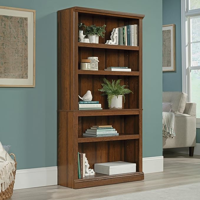 Sauder Miscellaneous Storage 5-Shelf Bookcase/ Book shelf, Washington Cherry finish