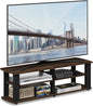 FURINNO Nelly Entertainment Center TV Stand, Short 43.3"(W) x13.4(H) x13.1(D), Columbia Walnut/Black